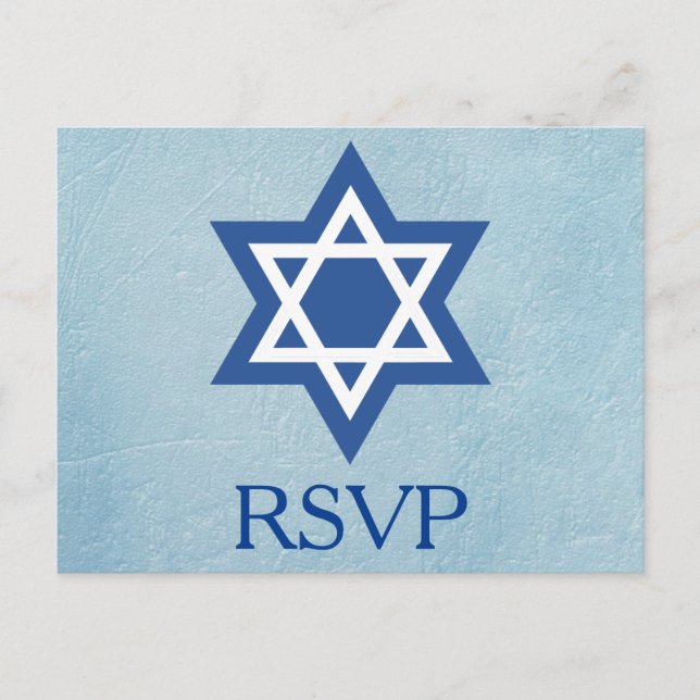 Cartão Postal De Convite Jewish RSVP Star de David (Frente)