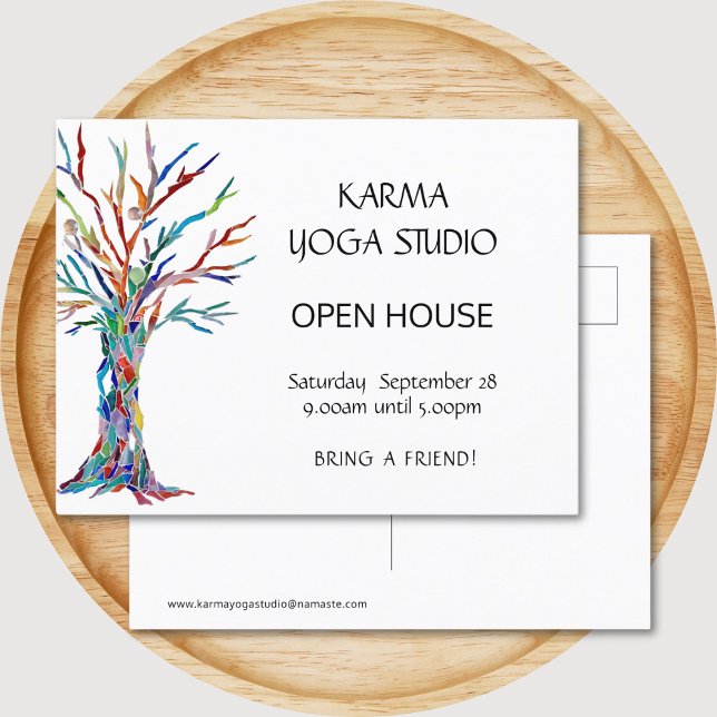 Cartão Postal De Convite Karma Yoga Open House (Criador carregado)