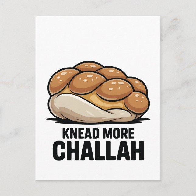 Cartão Postal De Convite Knead More Challah Judeu Baking (Frente)