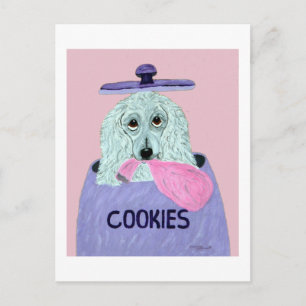 Cartão Postal De Convite Ladrão de Biscoito Poodle