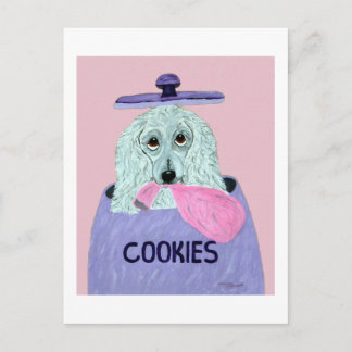 Cartão Postal De Convite Ladrão de Biscoito Poodle