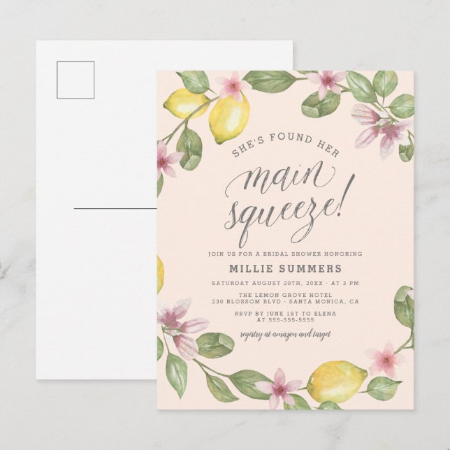 Cartão Postal De Convite Lâmpada | Chá de panela de compressão principal de (Frente/Verso)