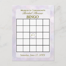 Cartão Postal De Convite Lavanda Bokeh | Cartão de Bingo