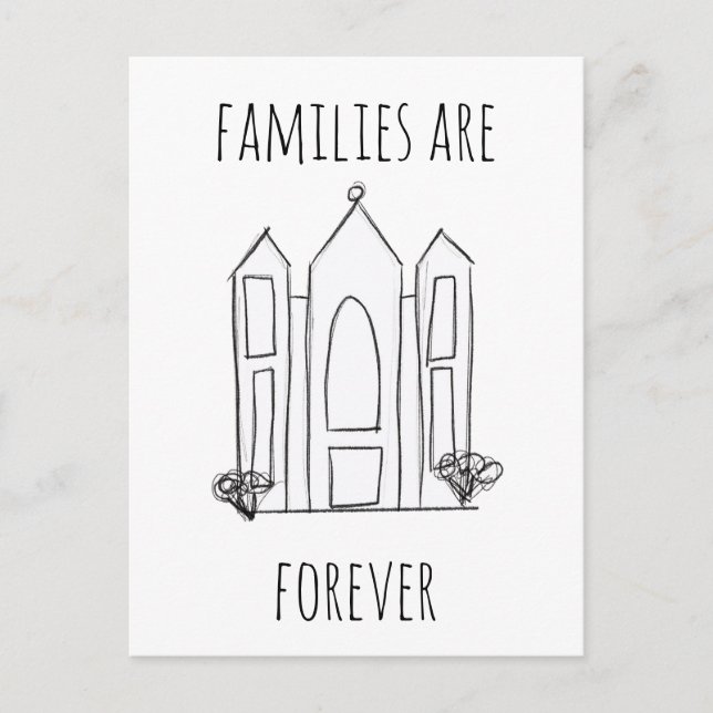 Cartão Postal De Convite LDS Salt Lake City Temple simples mormon moderno (Frente)