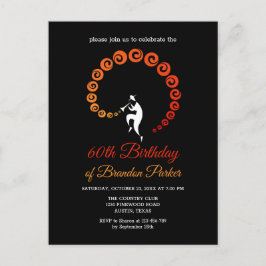 Cartão Postal De Convite Legal Jazz Trumpet Músico 60ª Festa de aniversário