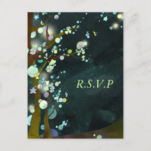 Cartão Postal De Convite Linda Noite: Cartões-postais RSVP de Casamento