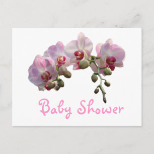 Cartão Postal De Convite lindos, elegantes flores de orquídea rosa chá de b
