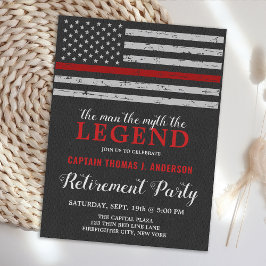 Cartão Postal De Convite Linha Vermelha fina do Partido de Aposentação de B