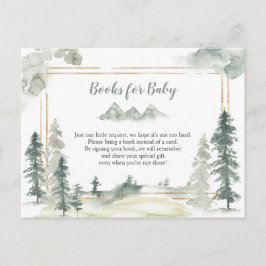 Cartão Postal De Convite Livros de Floresta de Aquarela Aventura para Bebê