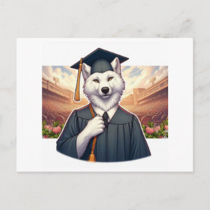 Cartão Postal De Convite Lobo Graduado