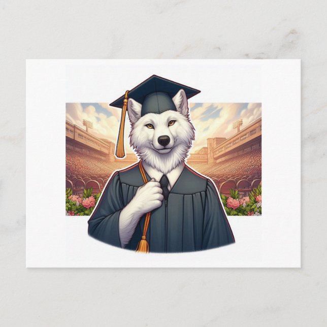 Cartão Postal De Convite Lobo Graduado (Frente)