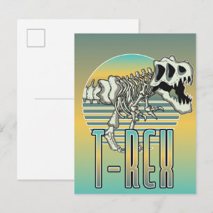 Cartão Postal De Convite logotipo de desenho animado T-REX