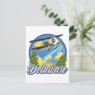 Cartão Postal De Convite logotipo de viagem de Delaware