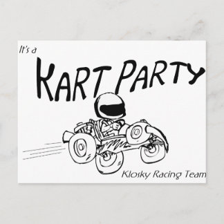 Cartão Postal De Convite Logotipo Preto do Partido Kart