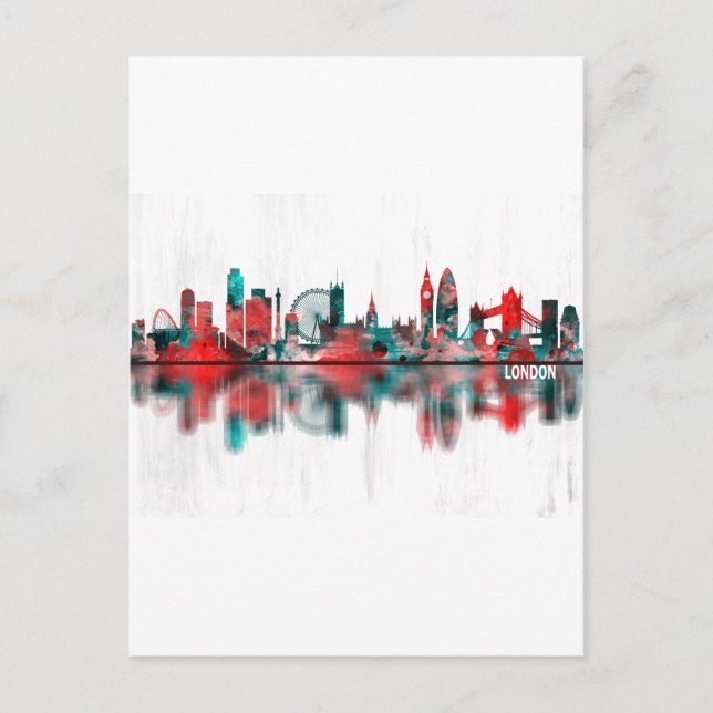 Cartão Postal De Convite London England Skyline (Frente)