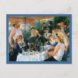 Cartão Postal De Convite Luncheon do Partido Barco de Renoir (1881)