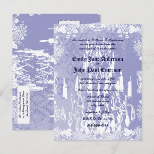 Cartão Postal De Convite Lustre Antigo Lavanda Casamento Roxo
