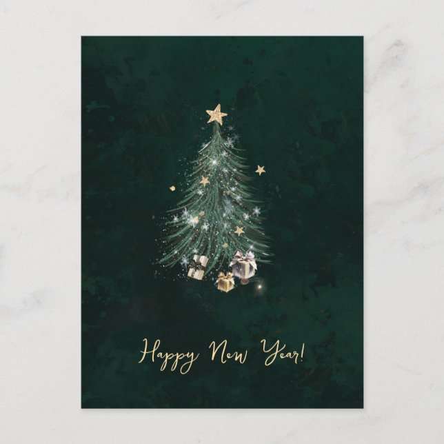 Cartão Postal De Convite Luxurious, artistic design with a  festive tree (Frente)