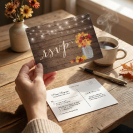 Cartão Postal De Convite Luzes de Corda de Jarra de Pedra com Folhas de Out