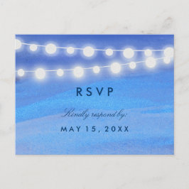 Cartão Postal De Convite Luzes de cordas na RSVP de água