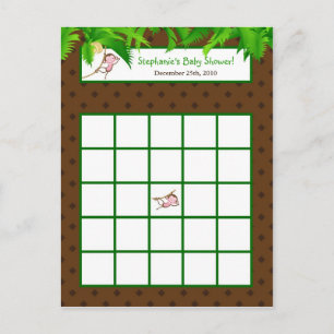 Cartão Postal De Convite Macaco Bingo Card Escrevível Swing Selgle Safari Z