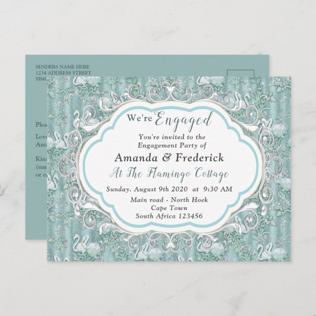 Cartão Postal De Convite Maçãs de Pastel Moles de Verde Sage (Frente/Verso)