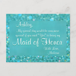 Cartão Postal De Convite Madrinha de casamento - Emerald Green