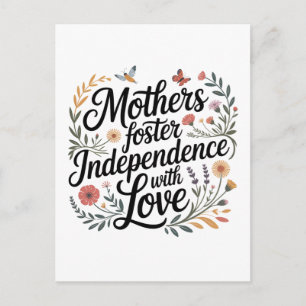 Cartão Postal De Convite Mães Cultivam a Independência com Amor