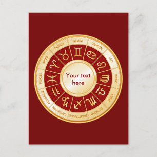 Cartão Postal De Convite Mandala do horóscopo