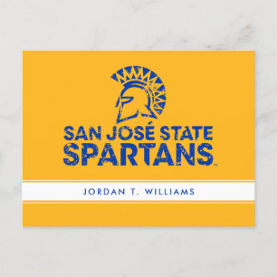 Cartão Postal De Convite Marca de palavras do logotipo Spartans do estado d