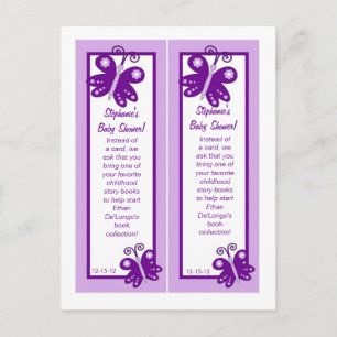 Cartão Postal De Convite Marcadores de Página Vestido de Noiva Roxo Borbole