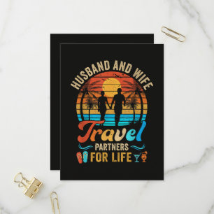Cartão Postal De Convite Marido e Mulher Parceiros de Viagem para a Vida Pr