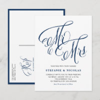 Marinho Blue Sr. e Sra. Rustic Calliografia Casame