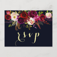 Marinho Burgundy Marsala Rustic Boho Weding RSVP