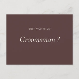 Cartão Postal De Convite Marrom Chocolate Formal Seja Meu Padrinho