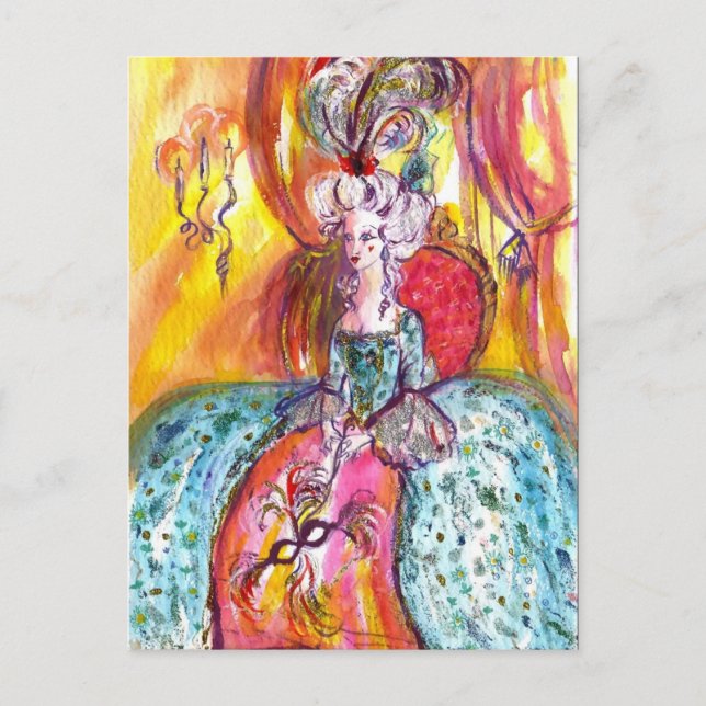 CARTÃO POSTAL DE CONVITE MASCARADA VENETIANO / COLOMBINA (Frente)