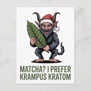 Cartão Postal De Convite Matcha? Eu Prefiro Krampus Kratom Natal Divertido