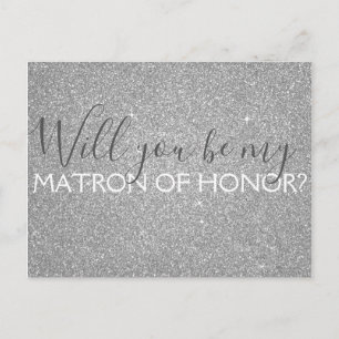 Cartão Postal De Convite Matrona de prata do brilho & da faísca da honra