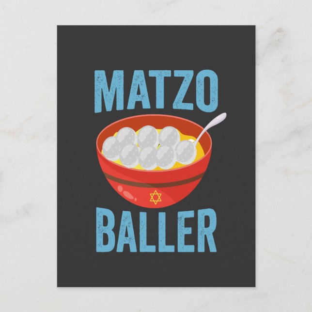 Cartão Postal De Convite Matzo Baller Funny Golf Hanukkah Holiday Gift (Frente)
