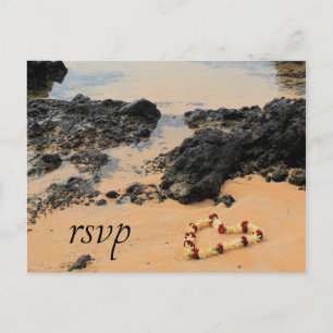 Cartão Postal De Convite Maui Lei sobre RSVP de Praia Secreta