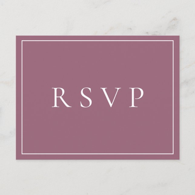Cartão Postal De Convite Mauve Floral Wedding RSVP Song Request (Frente)