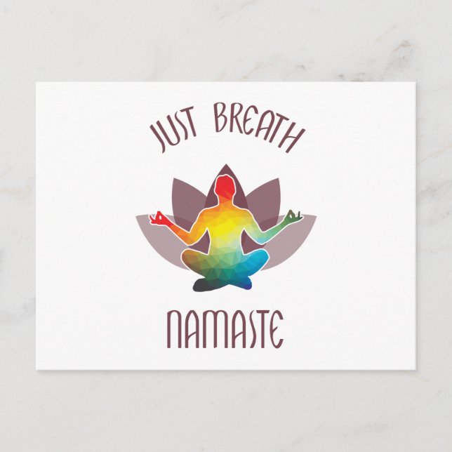 Cartão Postal De Convite Meditação Namaste Lotus Flor Yoga Pose Espirituosa (Frente)