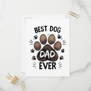 Cartão Postal De Convite Melhor Pai de Cachorro de Todos os Tempos – Adoráv
