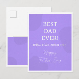 Cartão Postal De Convite Melhor Pai de Todos os Tempos - Dia dos Pais roxo