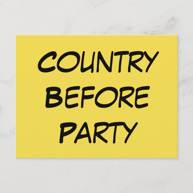 Cartão Postal De Convite Mensagem Política "País Antes do Partido" da Esque (Frente)