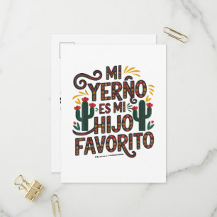Cartão Postal De Convite Meu genro é filho favorito