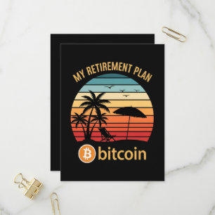 Cartão Postal De Convite Meu Plano de Aposentadoria Bitcoin Praia Pôr do So
