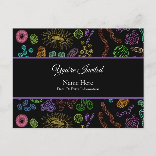 Cartão Postal De Convite Micróbios (Frente)