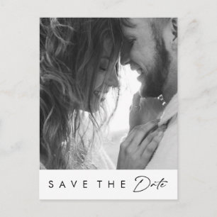 Cartão Postal De Convite Minimalista Moderno em Negrito Foto Salvar Data