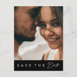 Cartão Postal De Convite Minimalista Moderno   Foto Negrito Preto Salvar Da